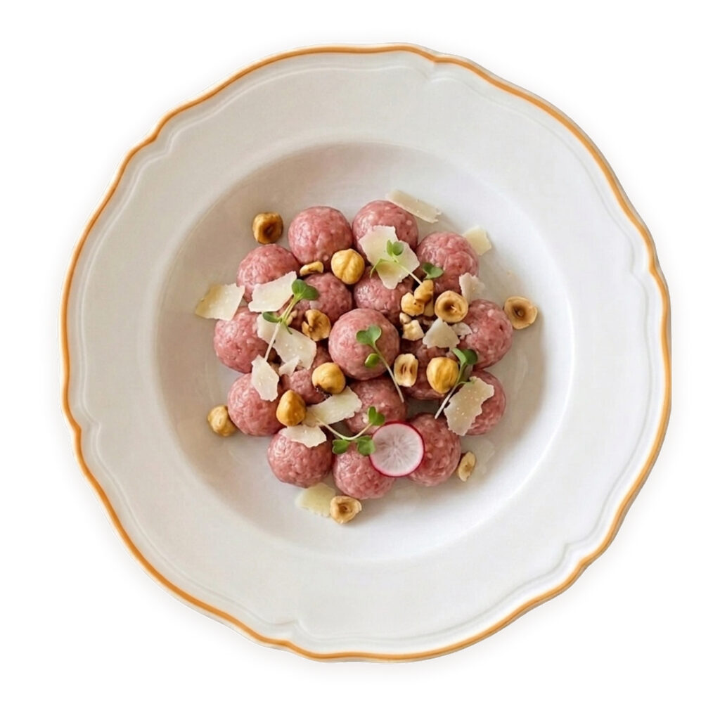 x3 Sfere Salsiccia cruda di Bra in granella di nocciola